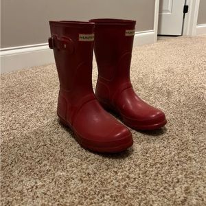 Red hunter boots